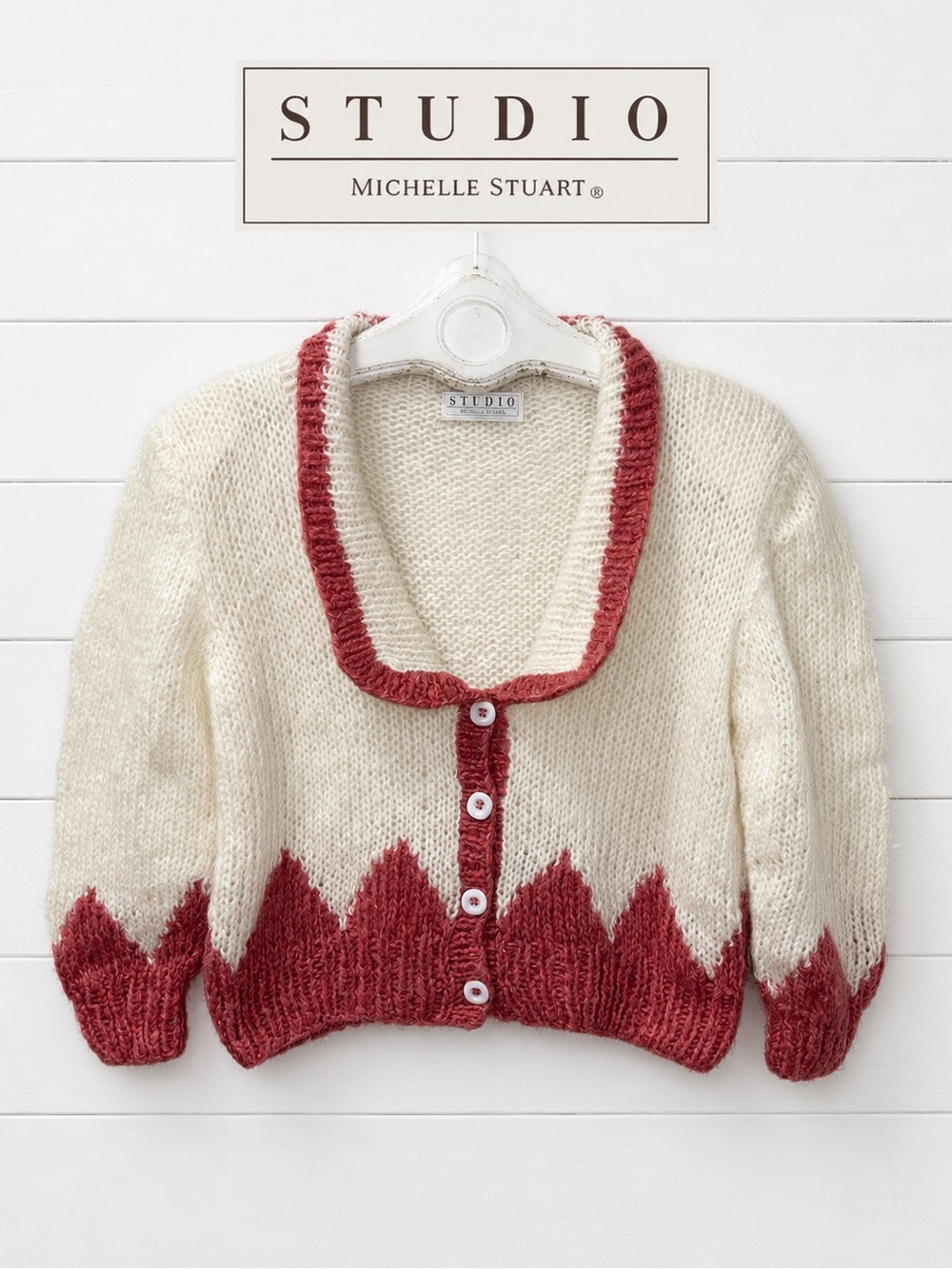 Studio Michelle Stuart Vintage Handmade Cropped Cardigan – Estimated Size L
